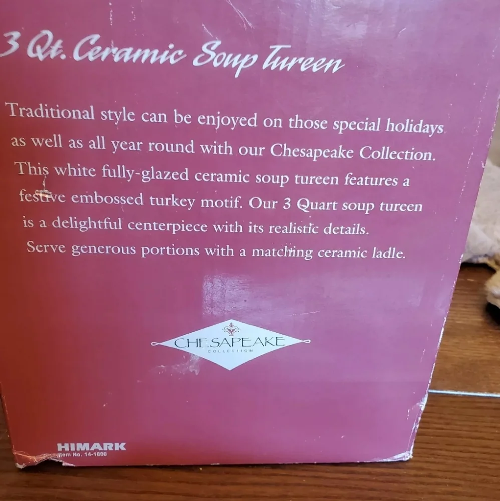 Vtg 4pc Himark 3qt Ceramic Soup Tureen Ches. Collection Japan Turkey Centerpiece - Picture 15 of 16